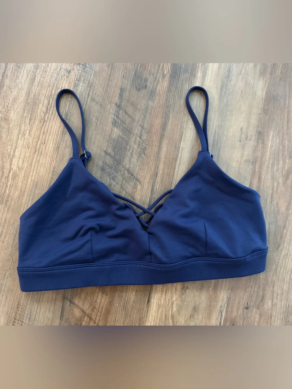 Alo Yoga Interlace Active Sports Bra - Navy Blue Size M